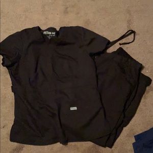 Greys anatomy black large scrubs top and bottom